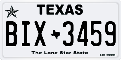 TX license plate BIX3459