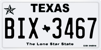 TX license plate BIX3467