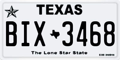 TX license plate BIX3468