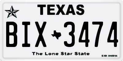 TX license plate BIX3474