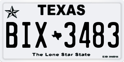 TX license plate BIX3483