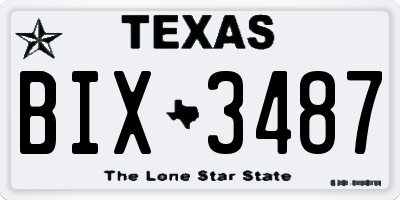 TX license plate BIX3487