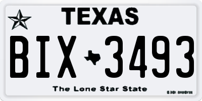 TX license plate BIX3493