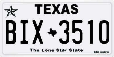 TX license plate BIX3510