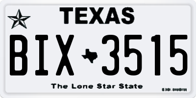 TX license plate BIX3515