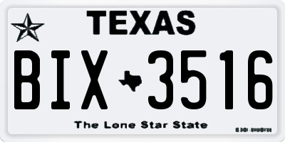TX license plate BIX3516