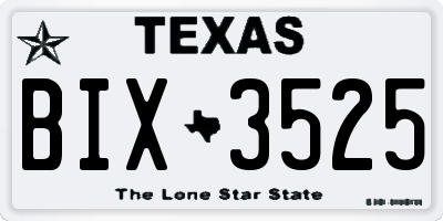 TX license plate BIX3525