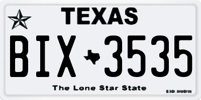 TX license plate BIX3535