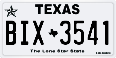 TX license plate BIX3541