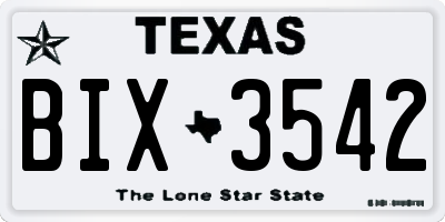 TX license plate BIX3542