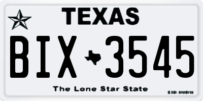 TX license plate BIX3545