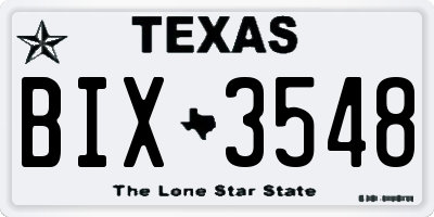 TX license plate BIX3548