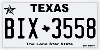 TX license plate BIX3558