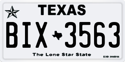 TX license plate BIX3563
