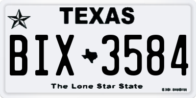 TX license plate BIX3584