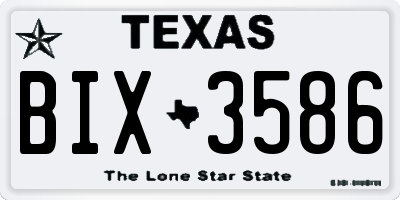 TX license plate BIX3586