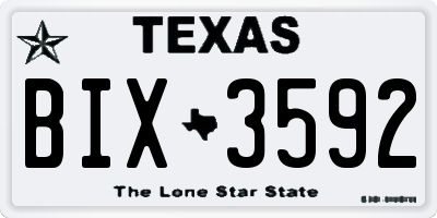 TX license plate BIX3592
