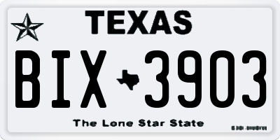 TX license plate BIX3903