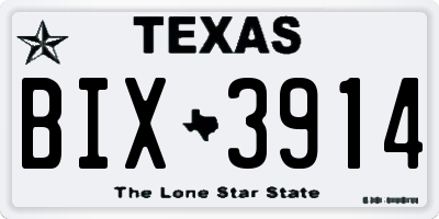 TX license plate BIX3914