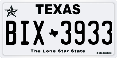 TX license plate BIX3933