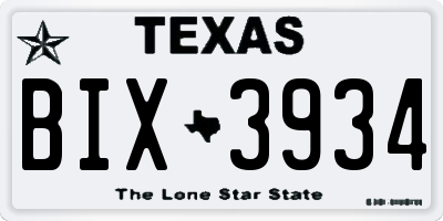 TX license plate BIX3934