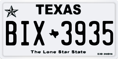 TX license plate BIX3935