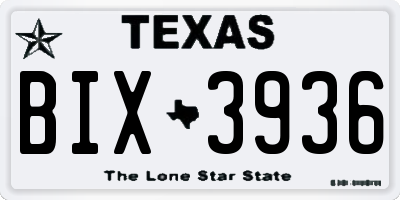 TX license plate BIX3936