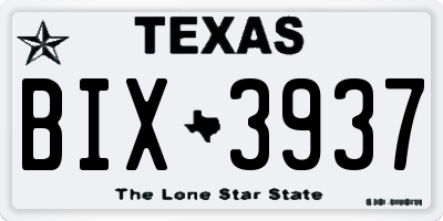 TX license plate BIX3937