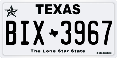 TX license plate BIX3967