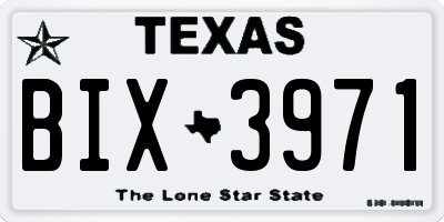 TX license plate BIX3971