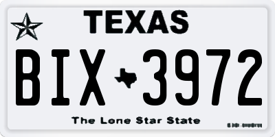 TX license plate BIX3972