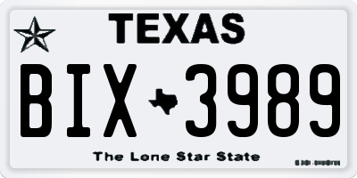 TX license plate BIX3989