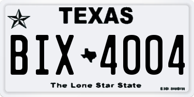 TX license plate BIX4004