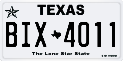 TX license plate BIX4011