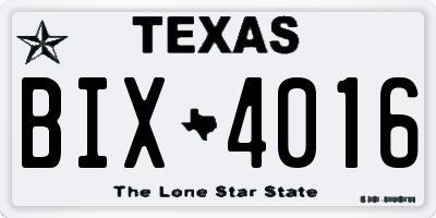 TX license plate BIX4016