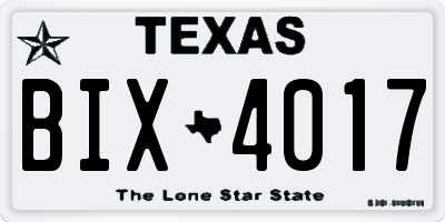 TX license plate BIX4017