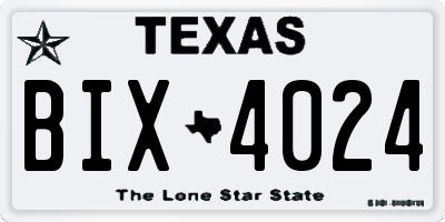 TX license plate BIX4024