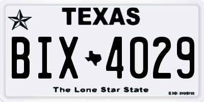 TX license plate BIX4029