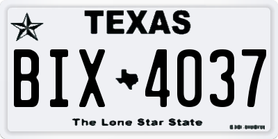 TX license plate BIX4037