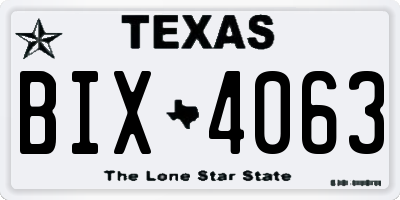 TX license plate BIX4063