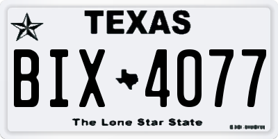 TX license plate BIX4077