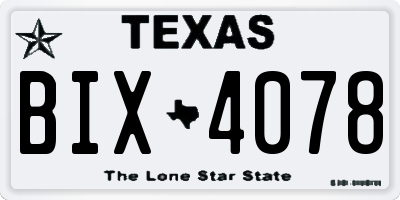 TX license plate BIX4078