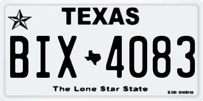 TX license plate BIX4083