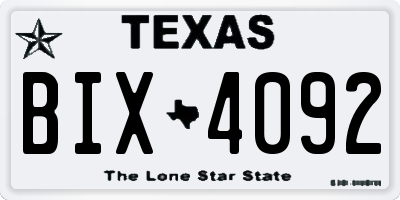 TX license plate BIX4092
