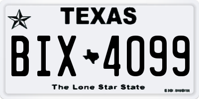 TX license plate BIX4099
