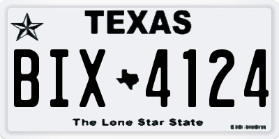 TX license plate BIX4124
