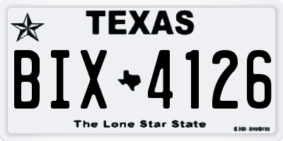 TX license plate BIX4126