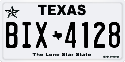 TX license plate BIX4128