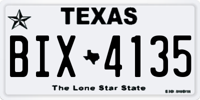 TX license plate BIX4135