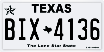 TX license plate BIX4136